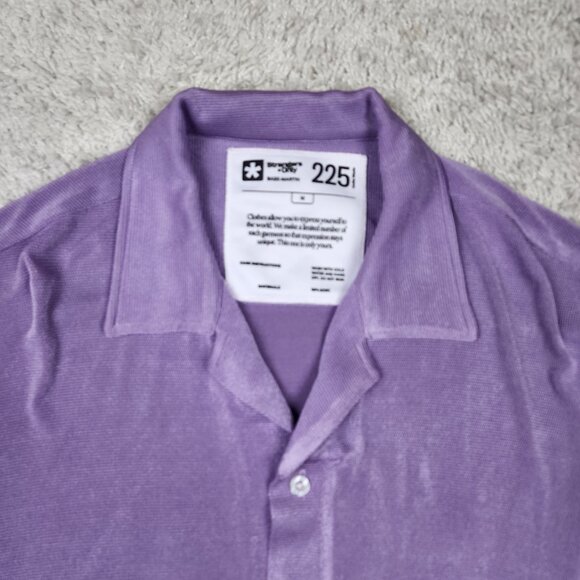 Strangers Only Base Martin 225 100% Acetate Nordstrom Shirt Size Medium M Purple - Picture 3 of 6